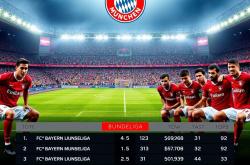 拜仁慕尼黑稳坐德甲榜首，领跑积分榜优势明显